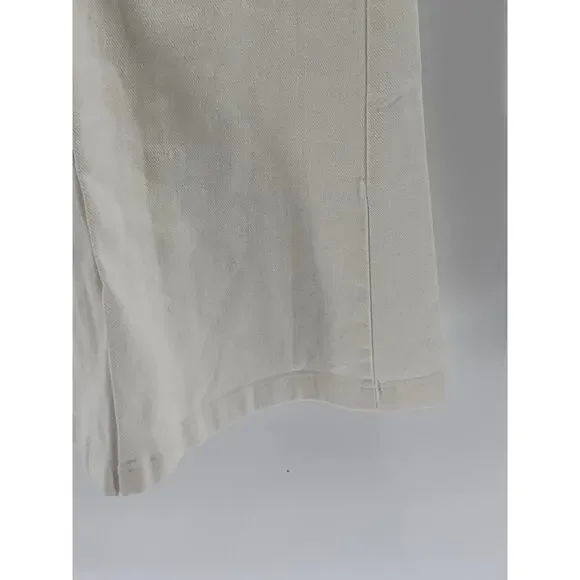 FINESSE Women's White V Frayed Cinched Waist Pull-On Flare Pants SZ XS - Picture 8 of 12